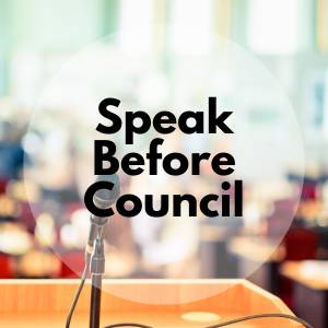 Speak Before Council Speak Before Council