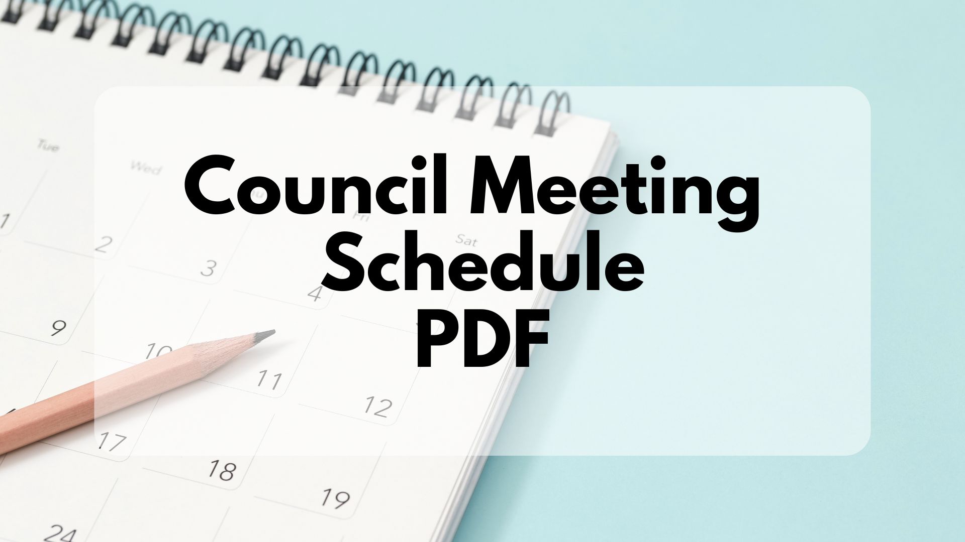 Council Meeting Schedule PDF