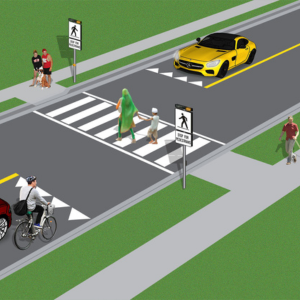 Pedestrian Crossover with push button